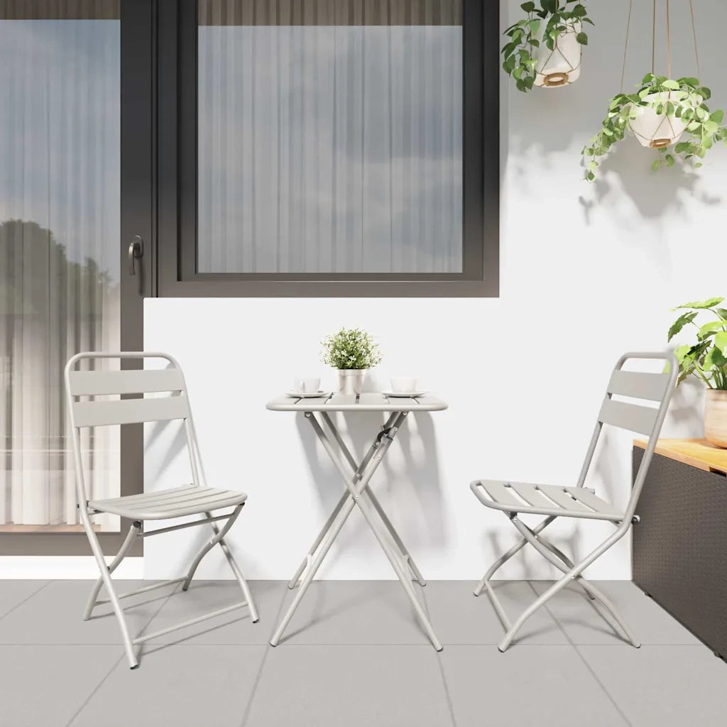 Sedia Pieghevole da Giardino 2 pz | Sedie da Esterno Beige 42 x 52 x 82cm