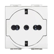 Presa schuko Bticino LivingLight FLAT con protezione bianca 10/16A N4140/16F