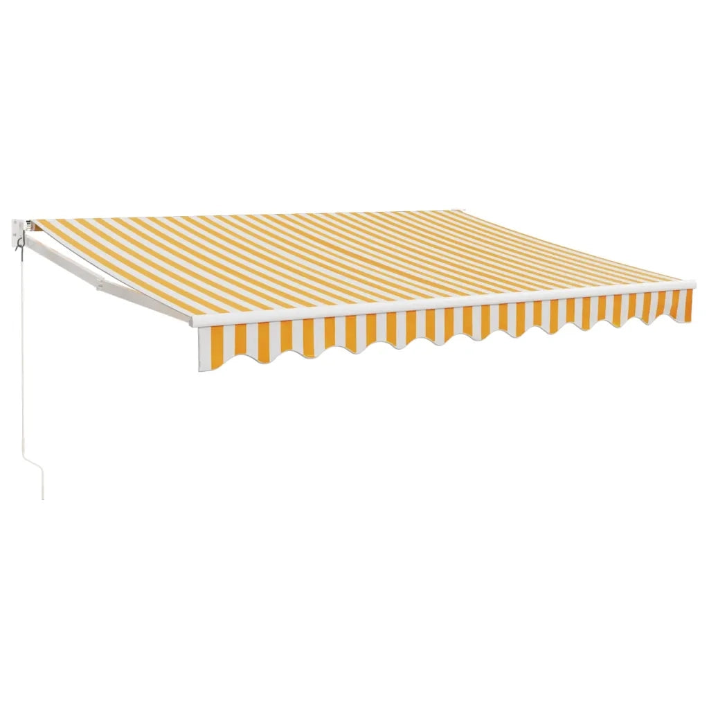 Tenda retrattile-Tenda parasole per balcone Gialla e Bianca 3x2,5 m in Tessuto e Alluminio 251271