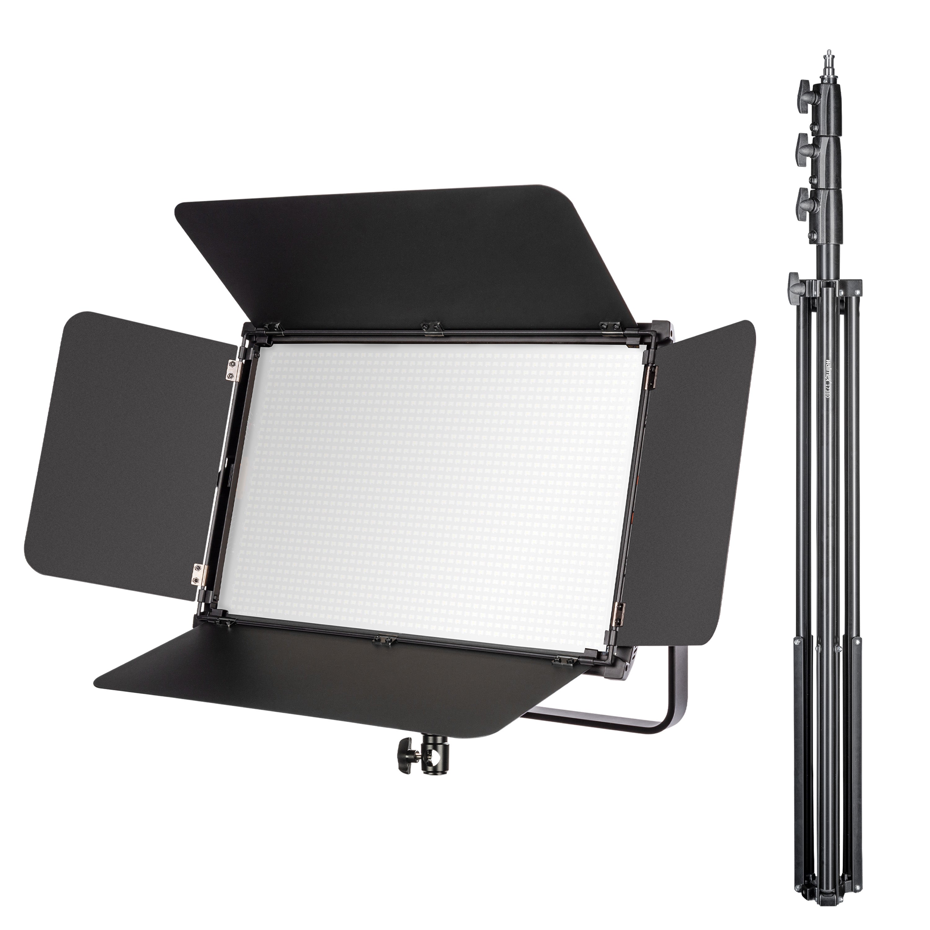 LED Niova 150-F Pro luce d'area incl. treppiede per lampada, luce d'area da 150 W con bicolore, luce da studio con luminosità dimmerabile, luce video con radiocomando