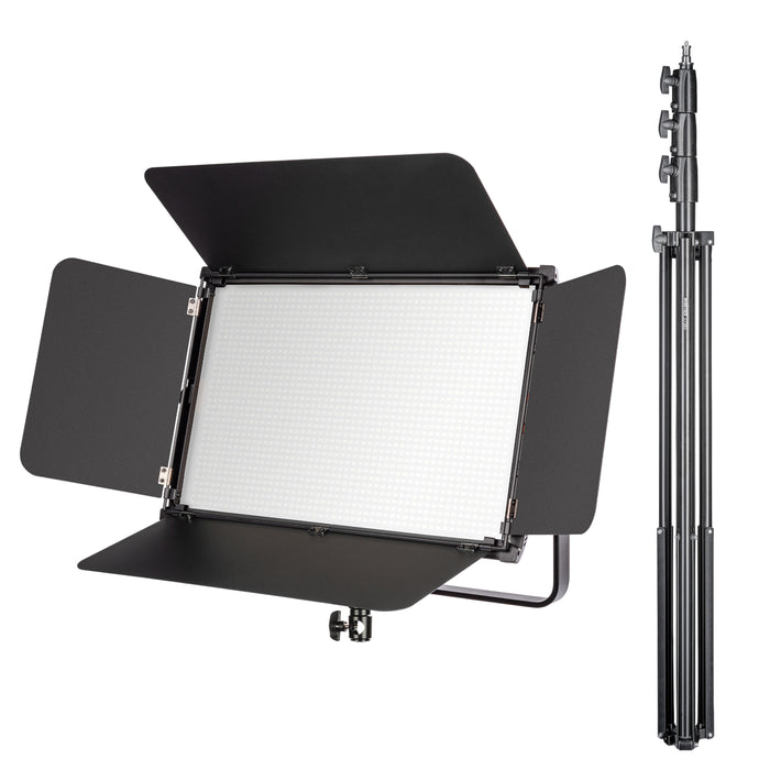 LED Niova 150-F Pro luce d'area incl. treppiede per lampada, luce d'area da 150 W con bicolore, luce da studio con luminosità dimmerabile, luce video con radiocomando