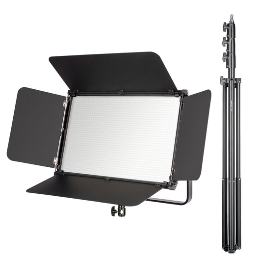 LED Niova 150-F Pro luce d'area incl. treppiede per lampada, luce d'area da 150 W con bicolore, luce da studio con luminosità dimmerabile, luce video con radiocomando