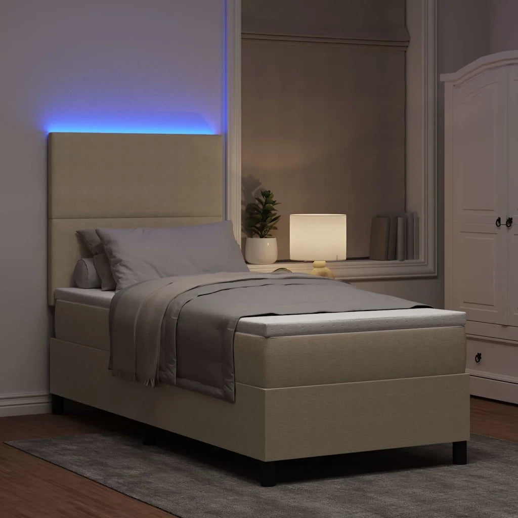 Letto a Sorgente LED Grigio chiaro e bianco 80 x 200 cm 3337622