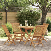 Set da Pranzo da Giardino 5 pz in Legno Massello di Teak