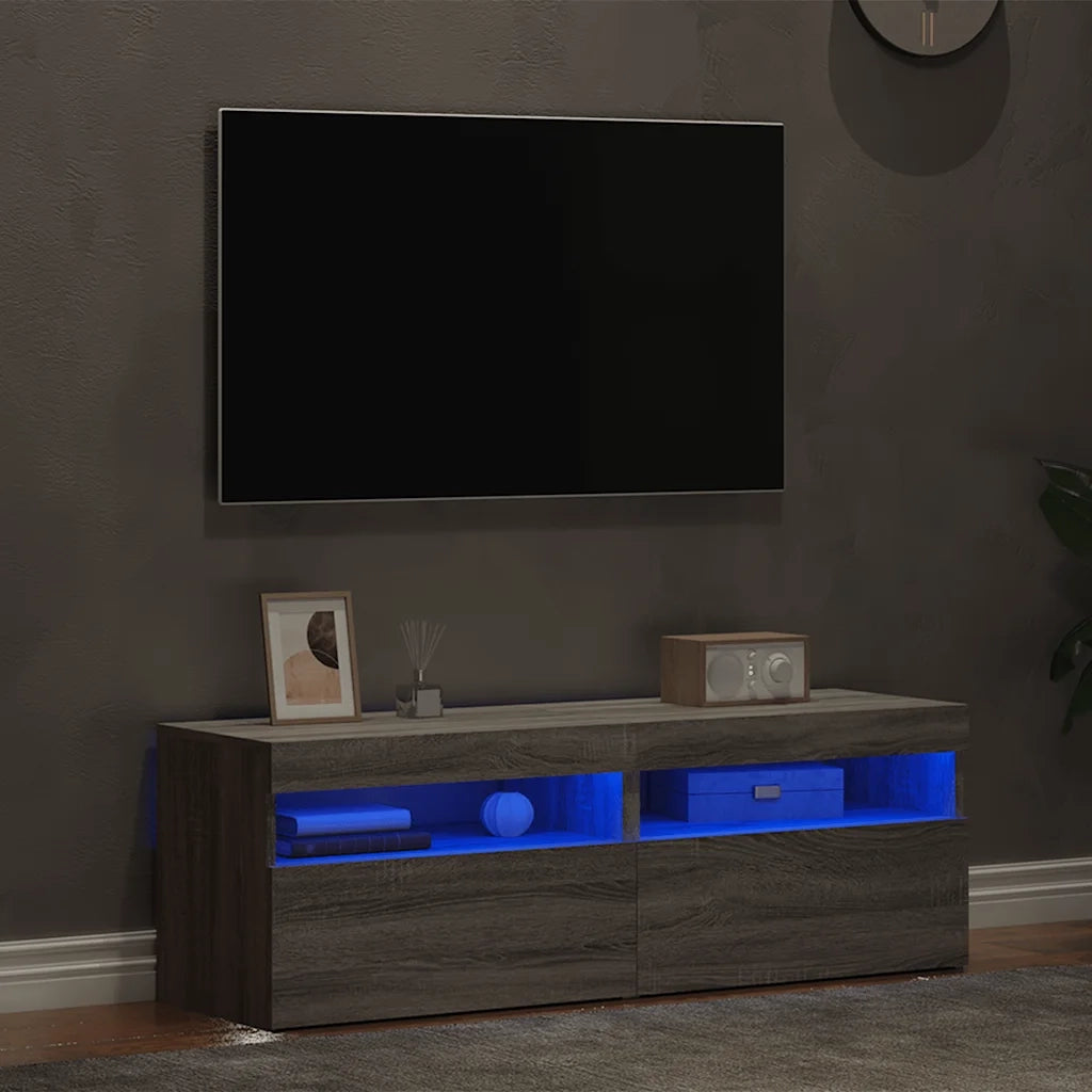 Mobili TV con Luci LED 2 pz Grigio Sonoma 60x35x40 cm 815681