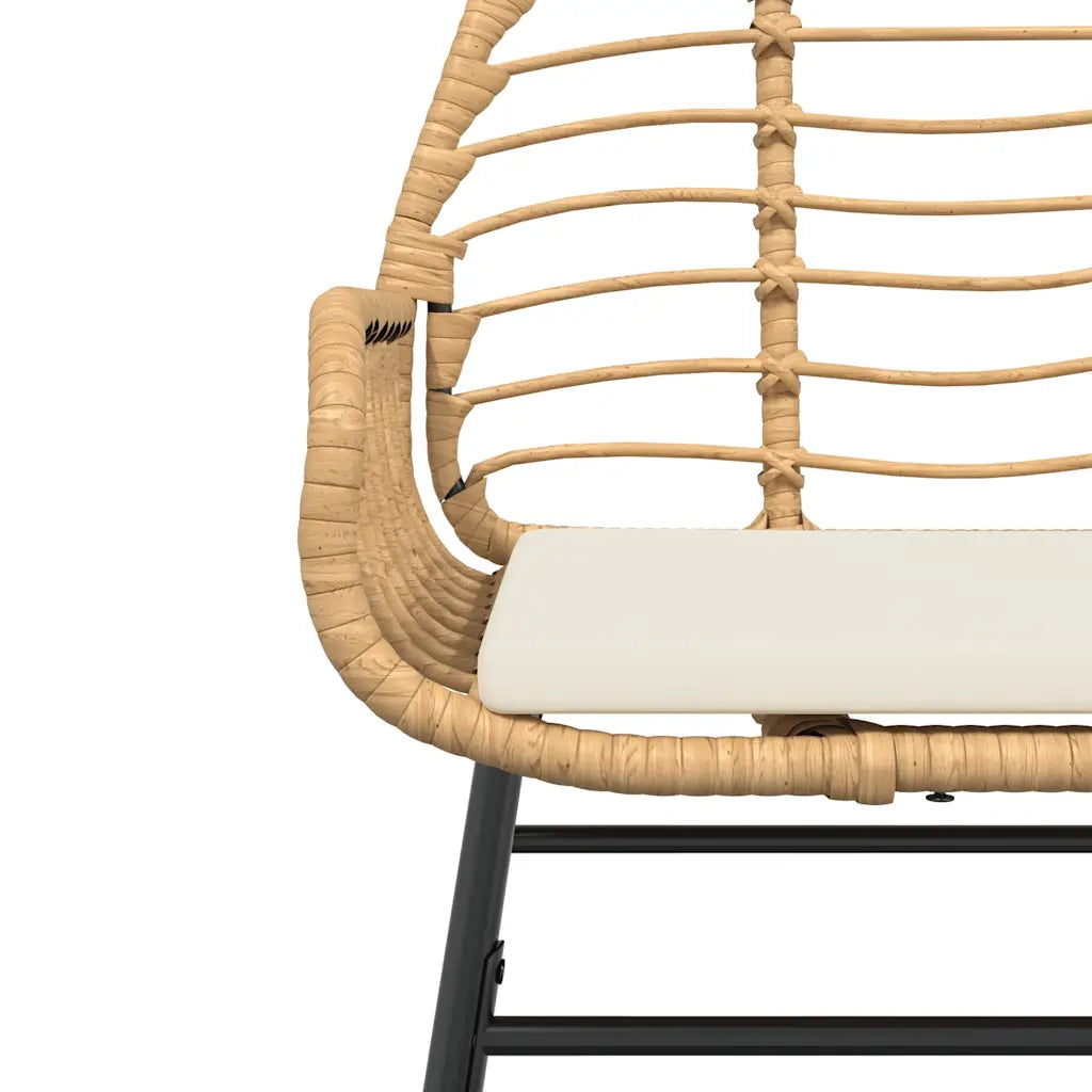 Set da Pranzo da Giardino 3pz con Cuscini Polyrattan Vetro 3334457