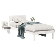 Letto singolo | Letto per adulti | Struttura del letto Bianco 75 x 190 cm Pino massello