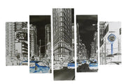 Set 5 Pezzi Quadri da Parete su Tela Manhattan 100 x 150 cm