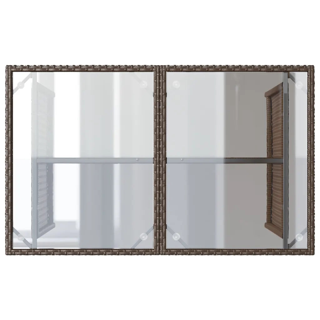 Set da Pranzo da Giardino 2pz con Cuscini in Polyrattan Marrone 366330