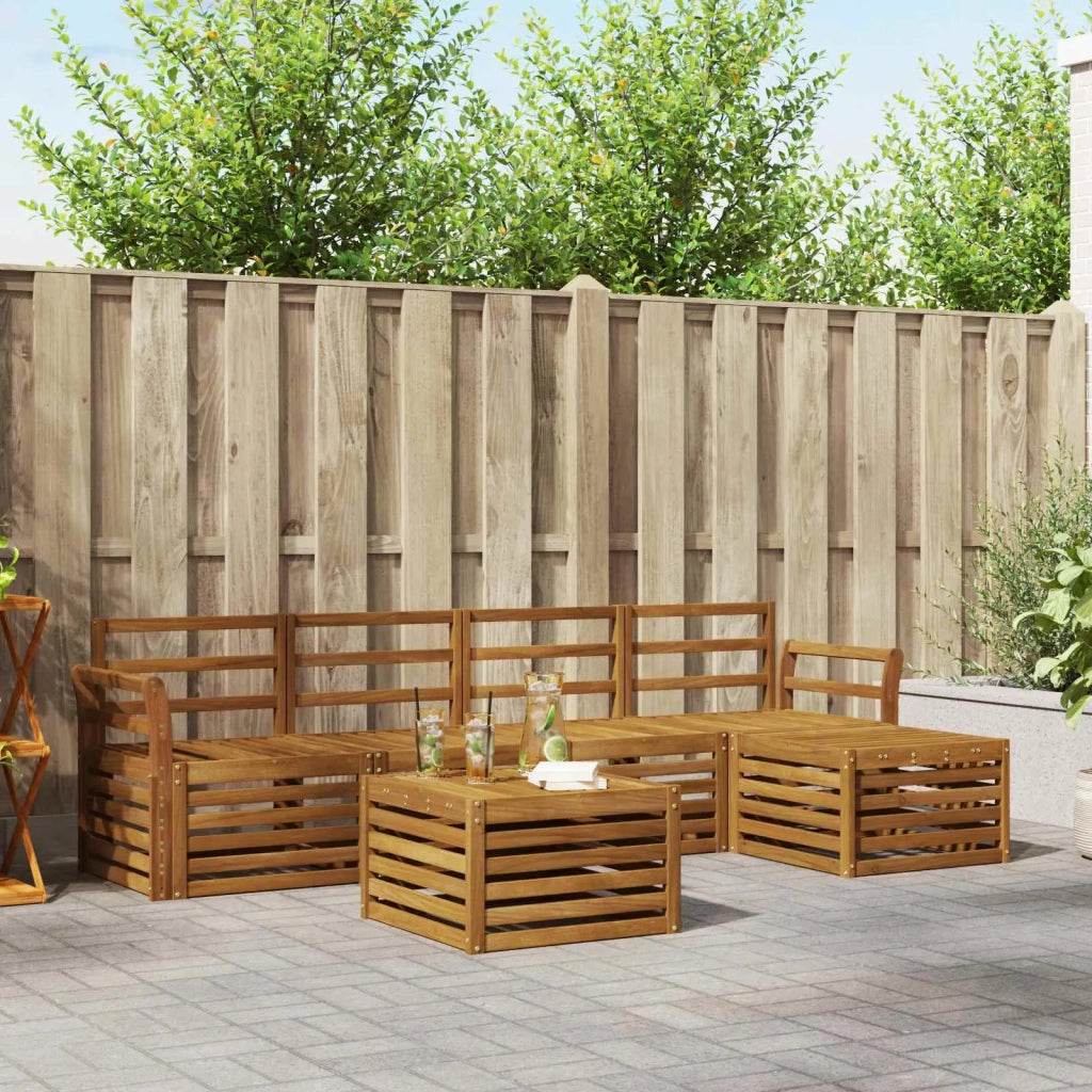 Set divani 6 pcs Naturale Legno di Acacia Massello 3374689