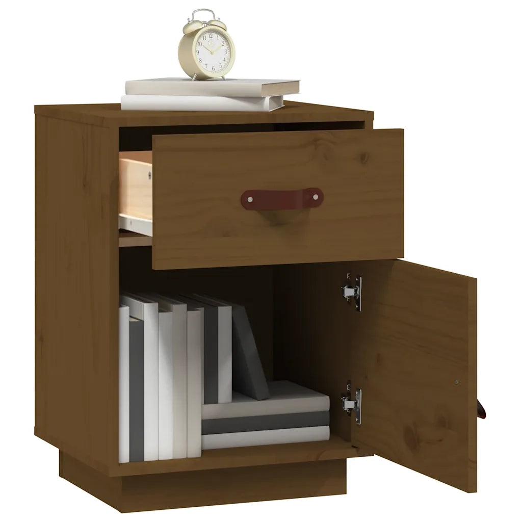Comodino ambra 40x34x55 cm in Legno Massello di Pino 818311