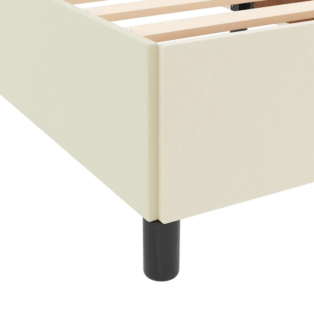 Struttura del letto con materasso Crema 160 x 200 cm Tessuto 3399011