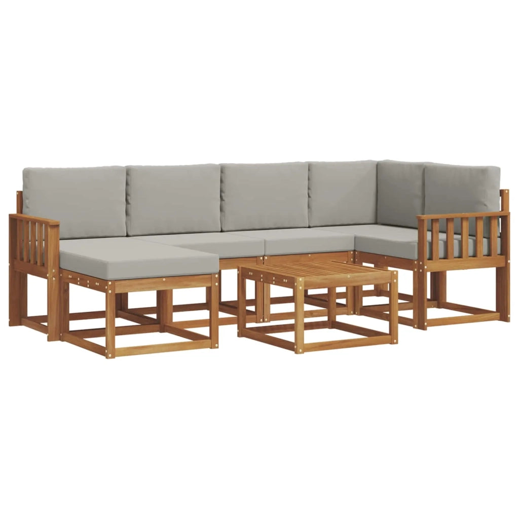 Set di divani da esterno 7 pcs Grigio Naturale e Chiaro 3366669