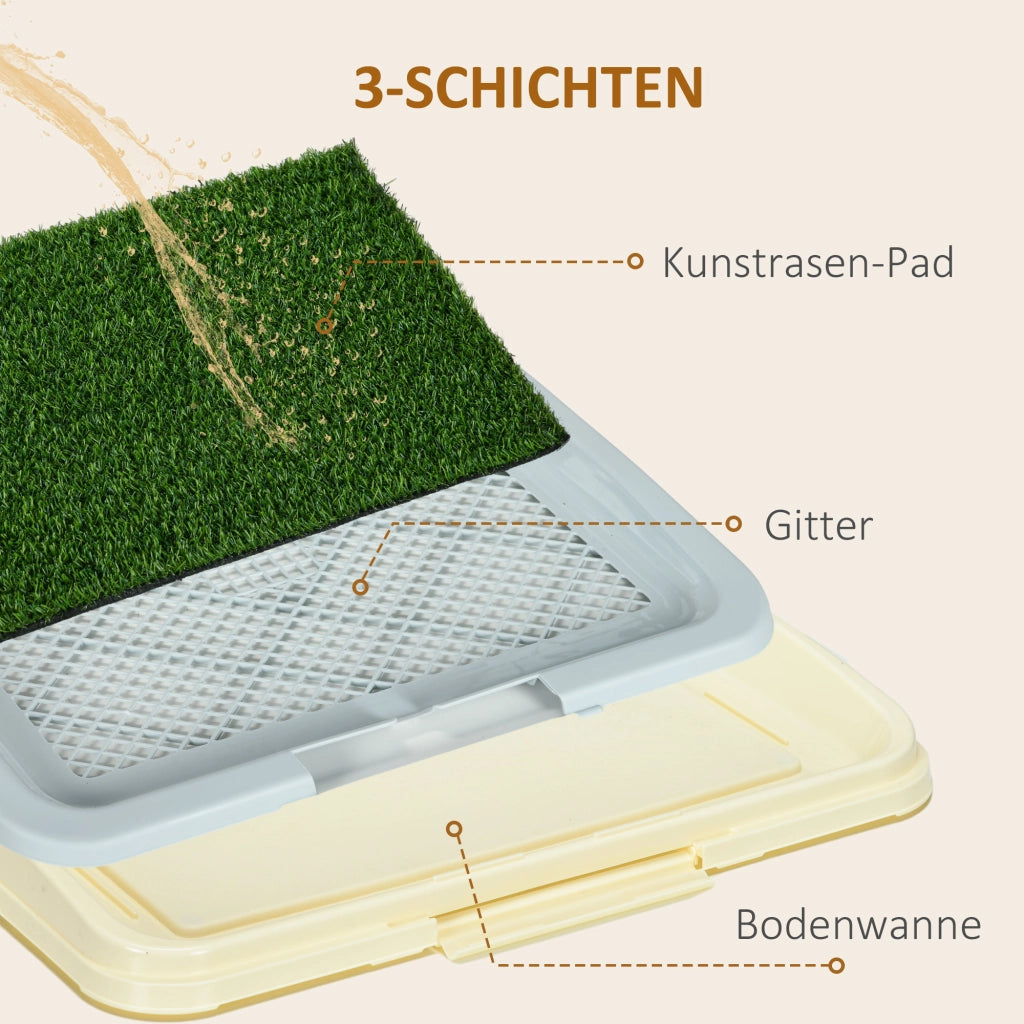 Casetta igienica per cani con erba sintetica ¨C zephmum ¨C 63x48.5x6 cm verde e bianco