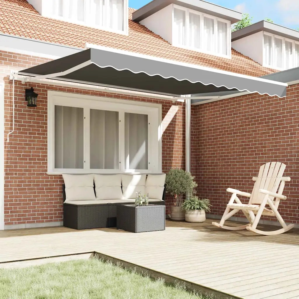 Tenda da Sole Manuale Bianco 3,5 x 2,5 m Metallo