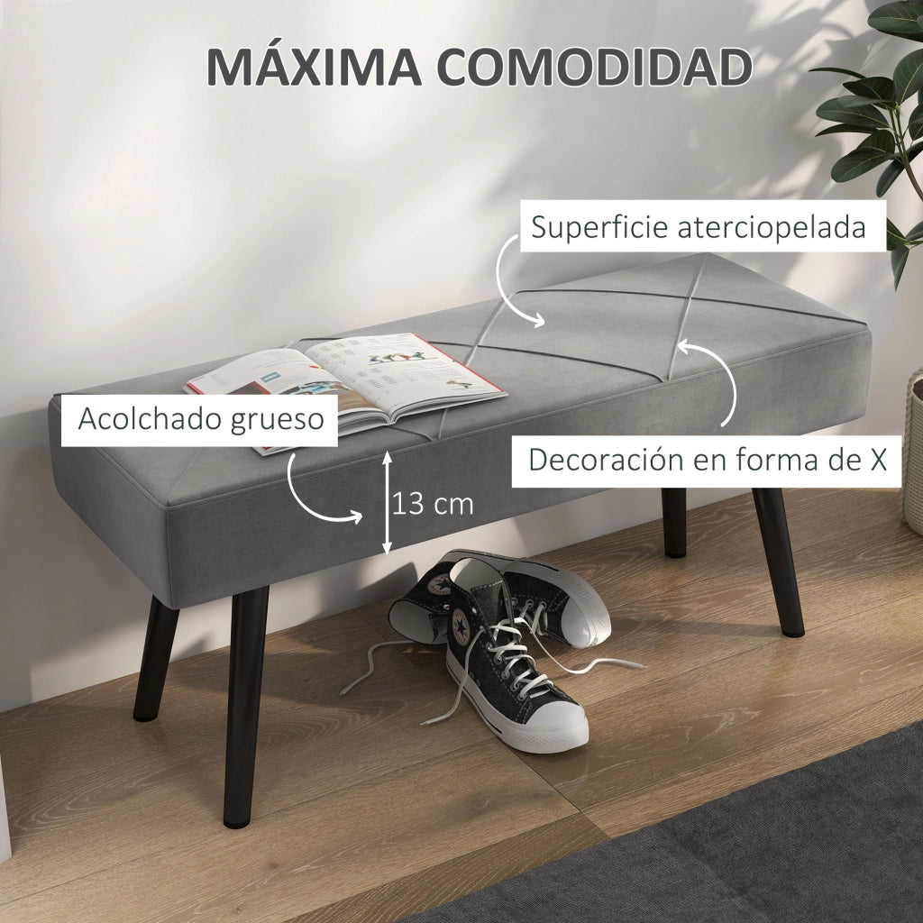Pouf Piedi Letto Grigio ¨C zephmum ¨C 100x36x45 cm