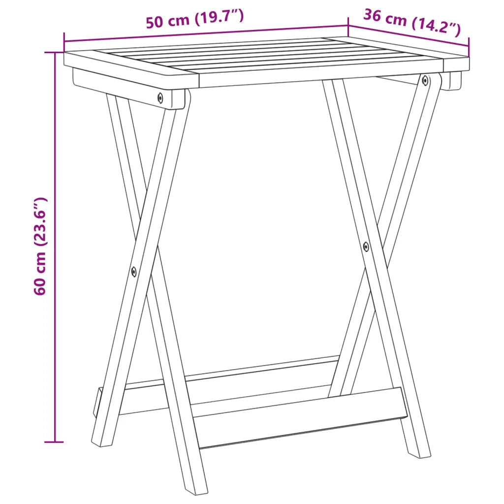 Set da Pranzo da Giardino Pieghevole 3 pz | Set Salotto da Giardino in Massello di Acacia