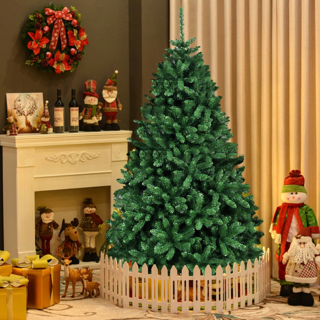 183cm Albero di Natale Artificiale in PVC con 1355 rami e supporto metallo, Albero natalizio con effetto realistico-Alberi di Natale