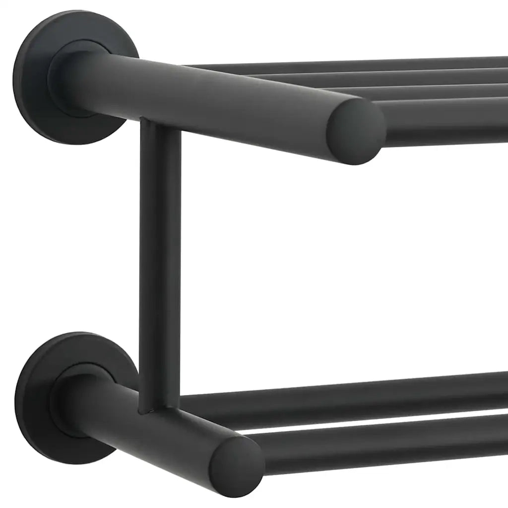 vidaXL Porta asciugamani Nero 61 x 23 x 17 cm Acciaio inossidabile