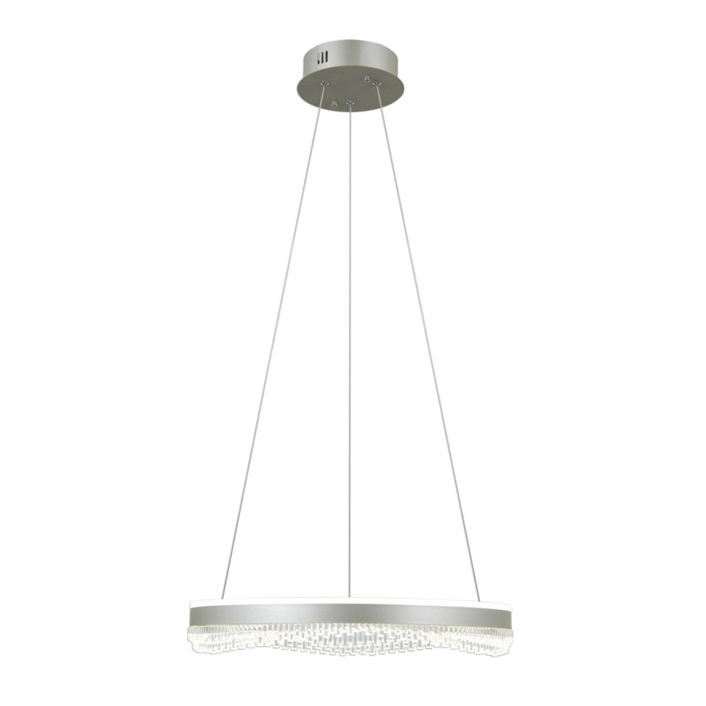 Lampada sospesa LED Morte Italux anello argento 40W