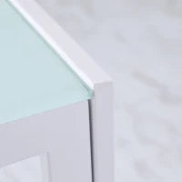 Tavolo Rettangolare da 4 Persone per Cucina e Soggiorno, Tavolo Moderno in Metallo e Vetro Temperato, 120x60x75 cm, Bianco