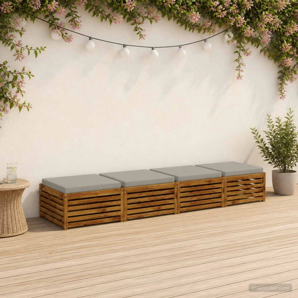 Cuscini per Sedia in 4 Pezzi SOEST 4 pz 100% Poliestere Grigio 944740