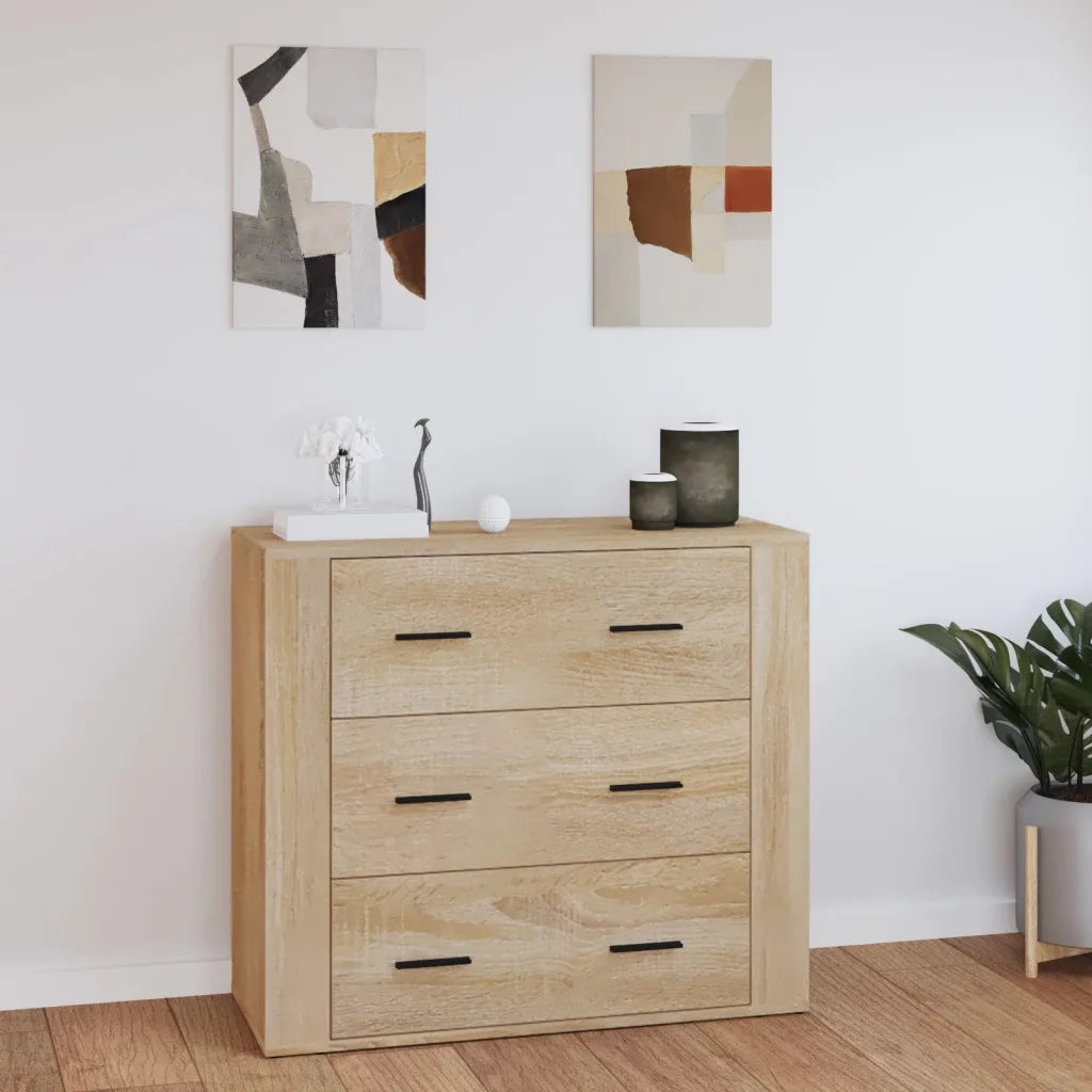 Credenza Rovere Sonoma 80x33x70 cm in Legno Multistrato cod mxl 9399