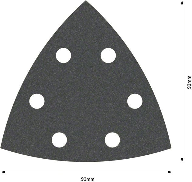 2608605196 - Set 5 Fogli abrasivi F355, 93 mm, P240, BEST for MATERIALI PLASTICI+PIETRE DURE