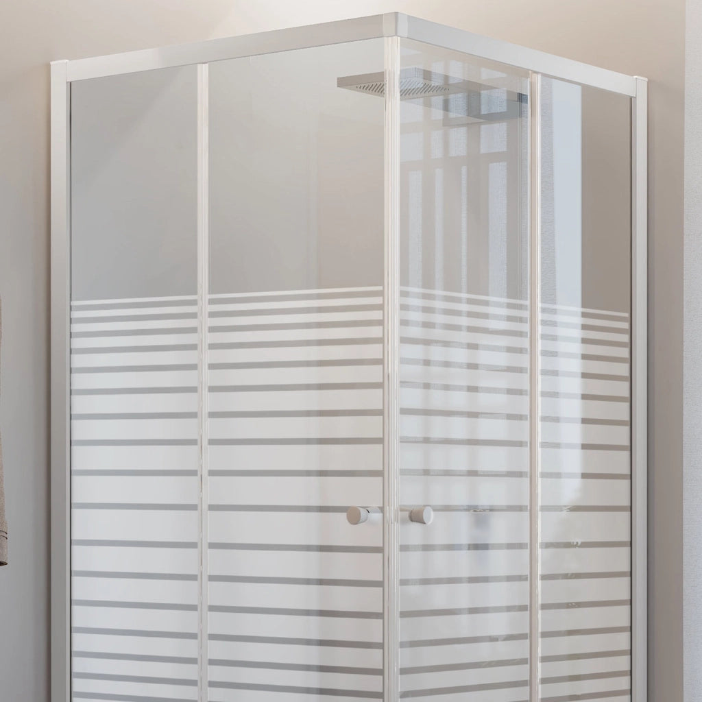 Box Doccia Bianco Rettangolare 70x120 CM H185 Vetro Serigrafato mod. Blanc