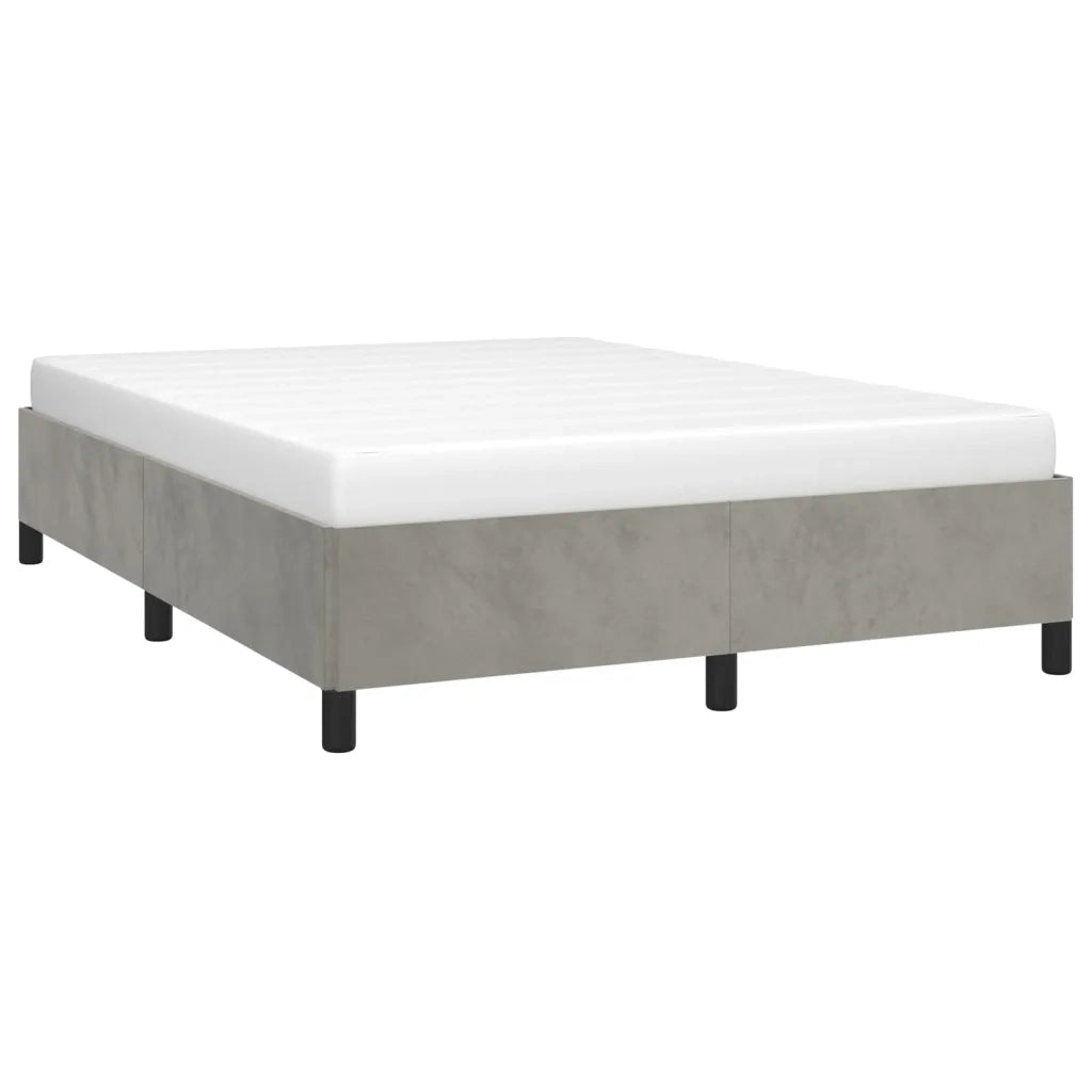 Letto matrimoniale | Letto per adulti | Giroletto senza Materasso Grigio Chiaro 140x190 cm Velluto