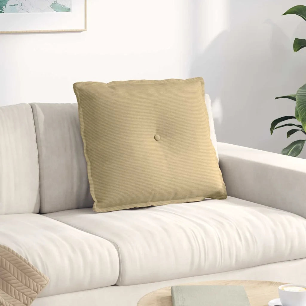 Cuscino per Schiena Grigio Verde 60 x 50 cm Tessuto in Cords 42014697