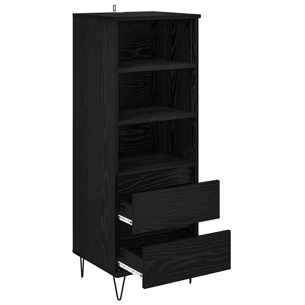 Credenza | Madia | Buffet da pranzo | Armadio da pranzo Rovere Nero 40 x 36 x 110 cm Legno multistrato