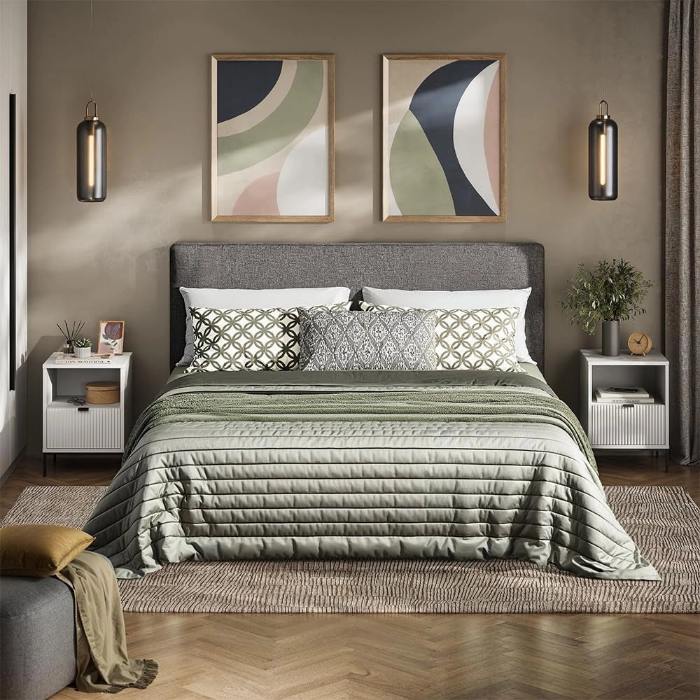 Comodino Eliza, Bianco, Set di 2