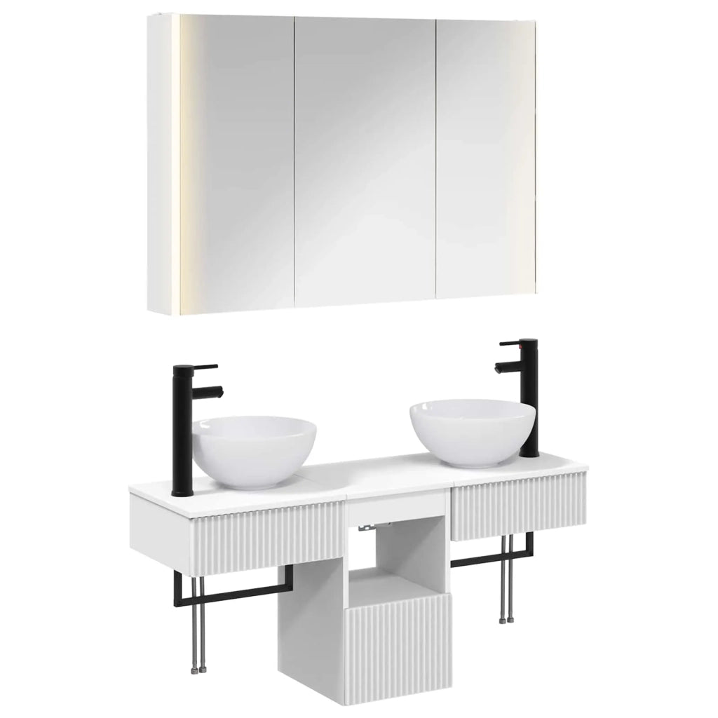 Set di Armadi da Bagno 4 pcs Bianco 103,5 x 15,5 x 70 cm 3406263