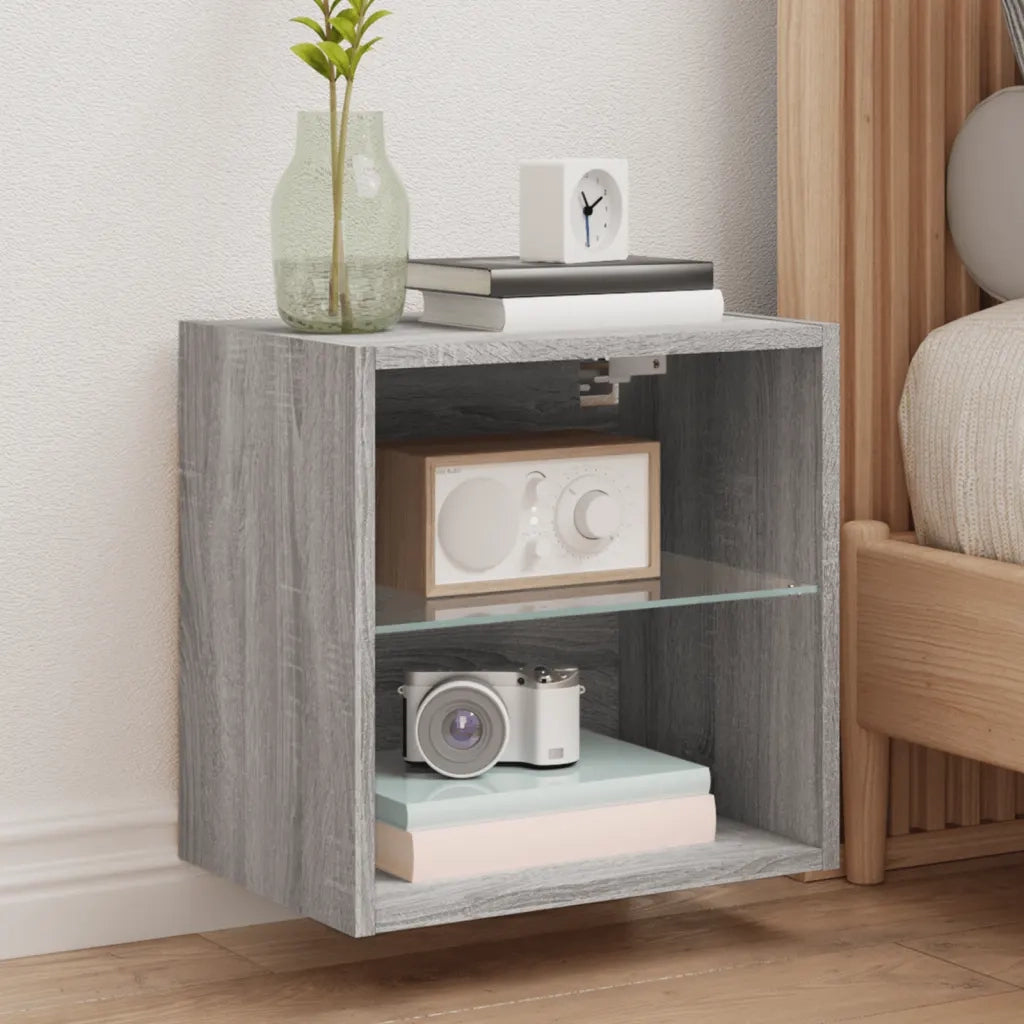 Comodino con Luci LED a Parete Grigio Sonomacod mxl 87886