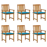 Sedie da Giardino con Cuscini 6 pz in Legno Massello di Acacia cod mxl 25699