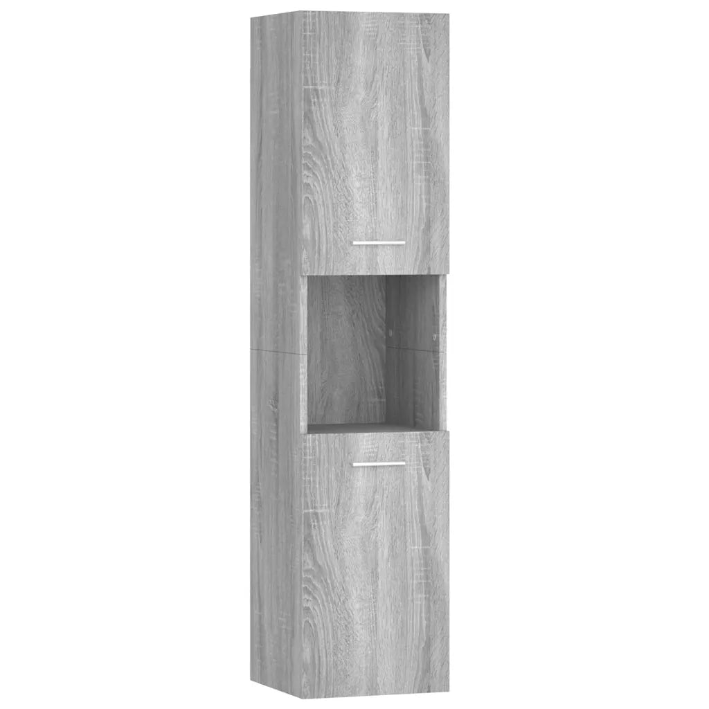Armadietto Bagno Grigio Sonoma 30x30x130cm in Legno Multistrato cod mxl 23628