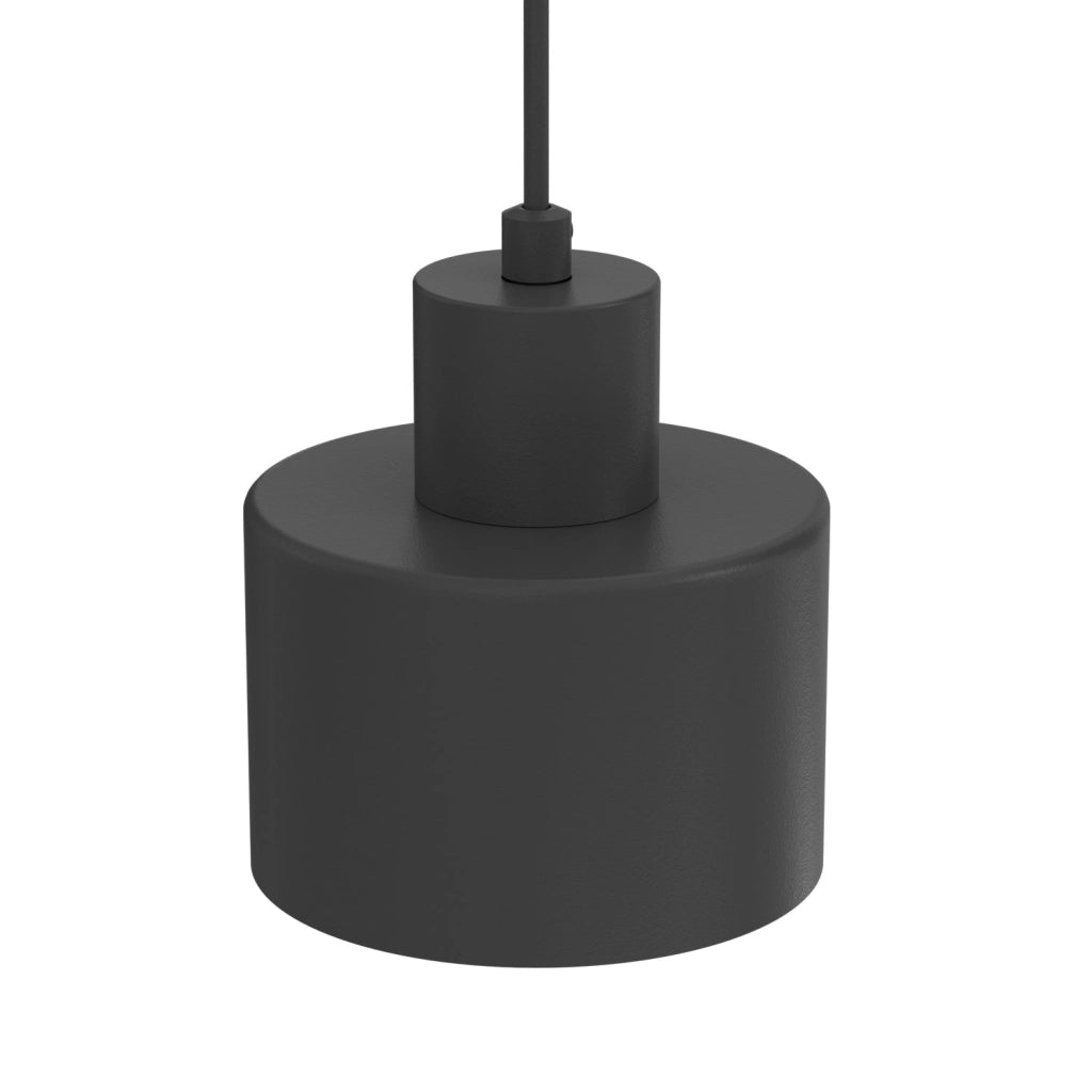 Lampada sospesa Parkla 1xE27 nera cilindrica metallo