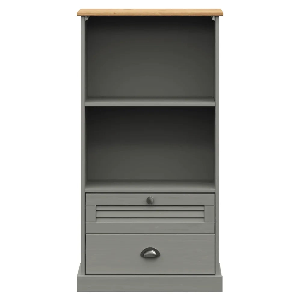 Libreria VIGO 60x35x114,5 cm in Legno Massello di Pino Grigio 353186