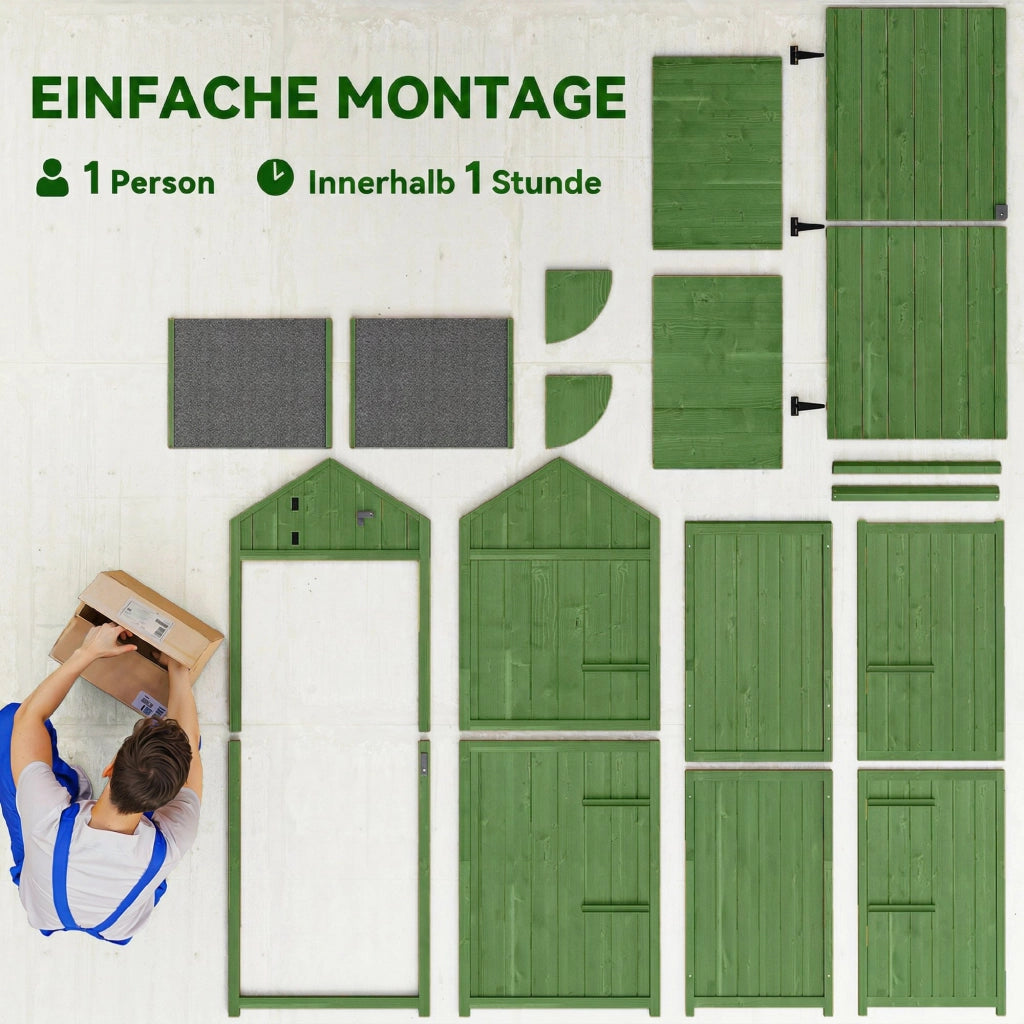 Armadio da Giardino in Legno con 3 Ripiani ¨C zephmum ¨C Grigio 88x132x19