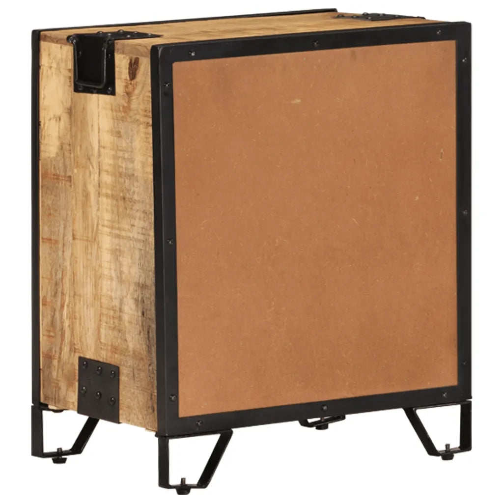 Comodino | Armadio da Notte | Mobiletto da notte 43x30x51 in Legno Massello di Mango Grezzo