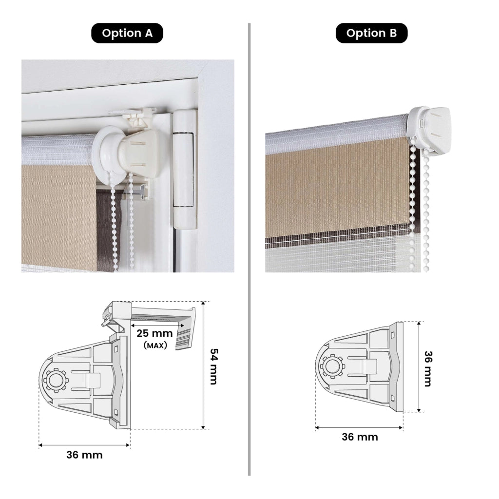 Tenda a Rullo giorno / notte installazione senza foratura EasyFix Bianco-grigio-beige 90x180 cm