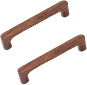 2 x Maniglie in Legno di Noce - Maniglie per Cucina - 128mm Distanza di Azionamento - per Porte e Mobili Cucina