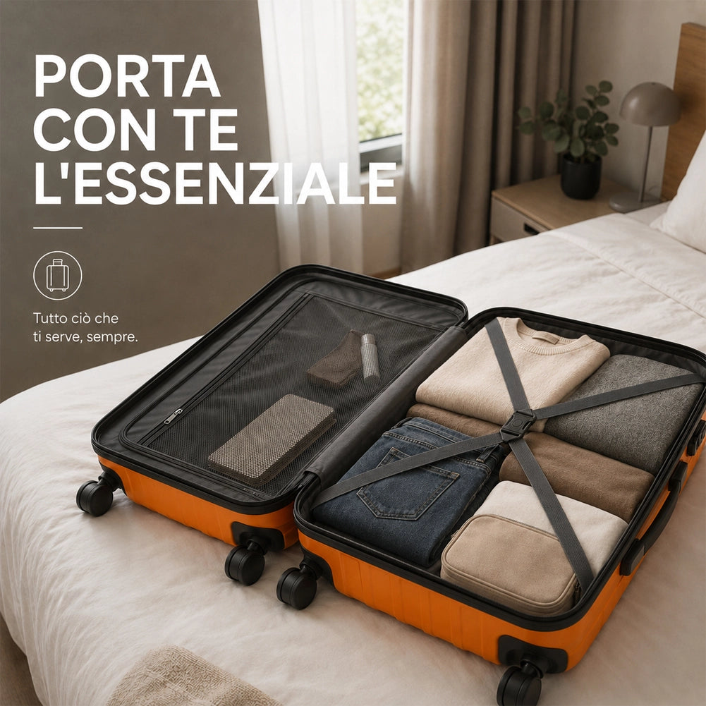 Valigia Bagaglio a Mano 55x40x20cm Arancio Trolley Lugano Adatto Ryanair Easyjet