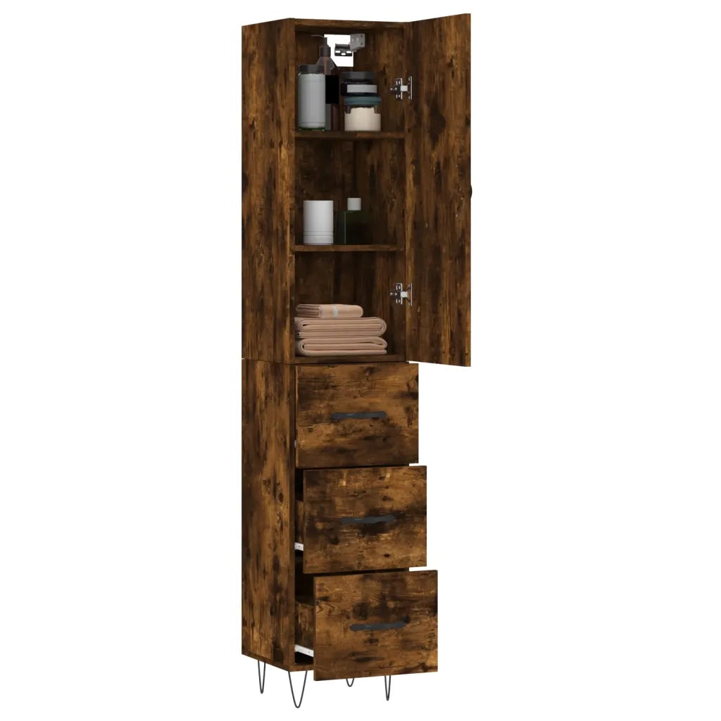 Credenza Rovere Fumo 34,5x34x180 cm in Legno Multistrato 3198886
