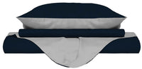 Copripiumino con Sacco e Federe Doubleface Blu Scuro/Grigio Chiaro 1 Piazza e Mezzo