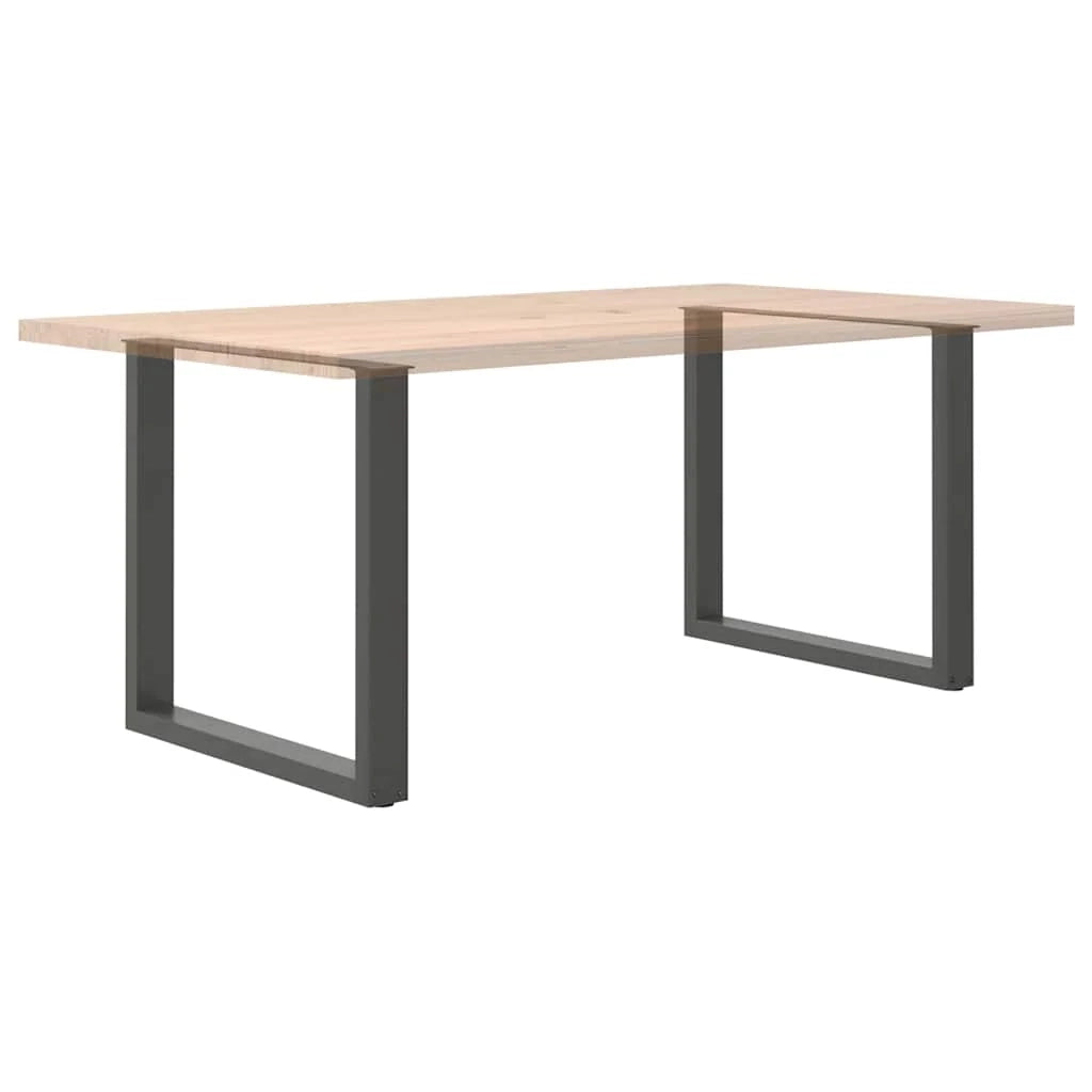 Set di 2 gambe per tavolo da pranzo a forma di U 80 x 72-73 cm con piedini regolabili design moderno in acciaio antracite 02_0057430