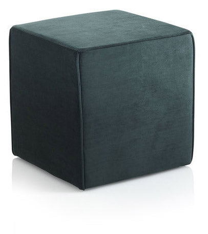 Pouf Imbottita 38x38x38 cm in Velluto Verde