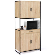 IDMarket - 80 cm Credenza da cucina DETROIT Armadio di design industriale a 4 ante + cassetto