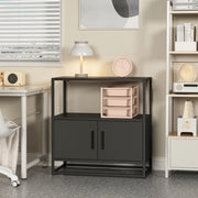 Armadio da Ufficio Hailuoto per Archivio 82 x 80 x 40 cm Acciaio Nero [en.casa]